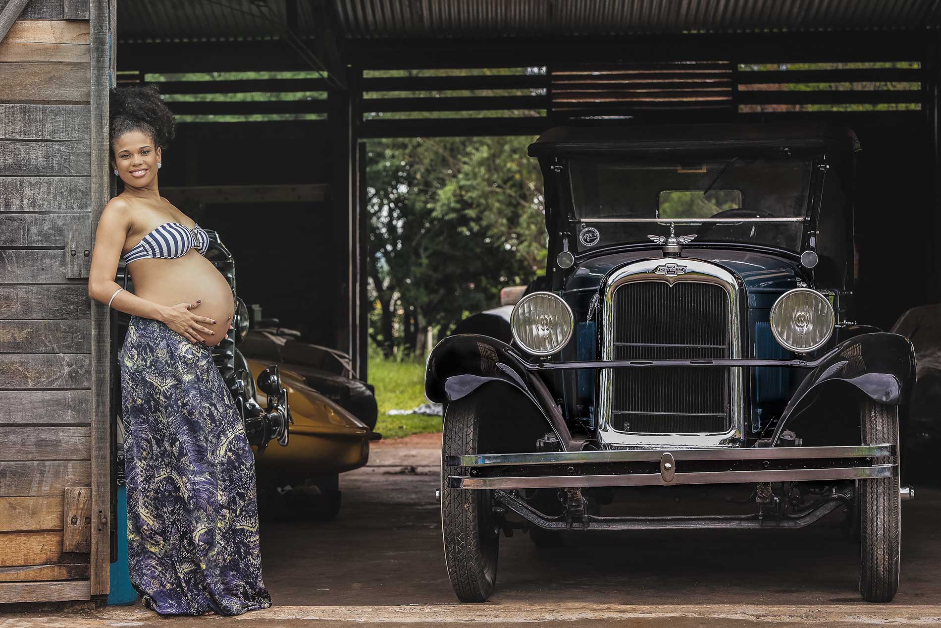 Pregnant Mother Antique Ford